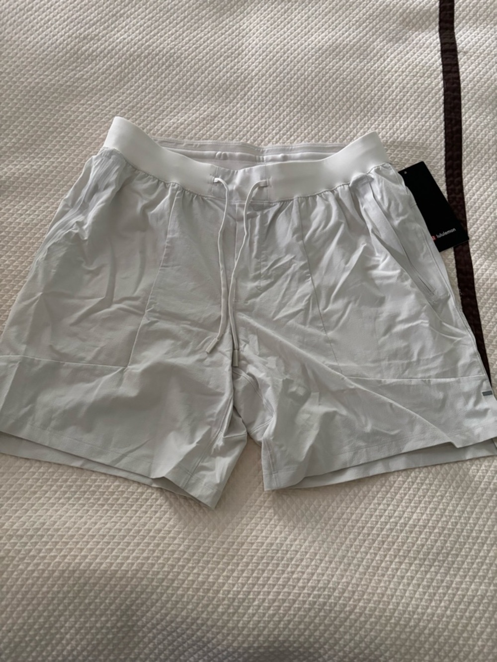 White Drawstring Athletic Shorts